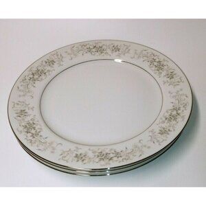 Camelot Carrousel 1315 Dinner Plates Set of 3 – 10 3/8" Japan Silver Trim Floral